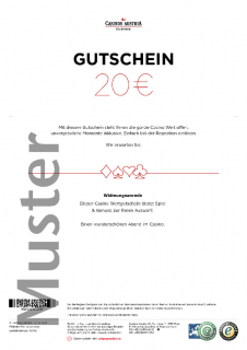 20 Euro Casino Wertgutschein